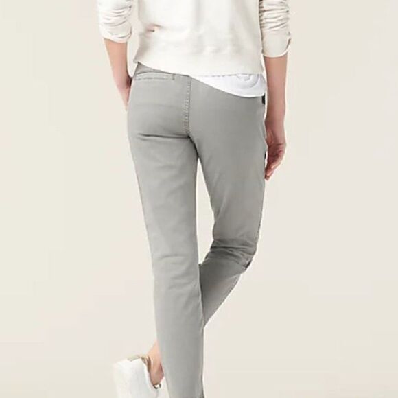 Gray Chino Flat Front Crop Pants - Picture 2 of 10
